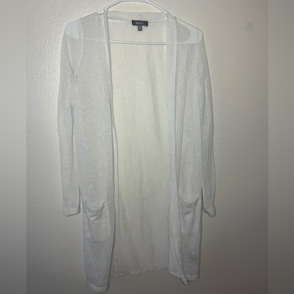 Nieman Marcus Sheer White Cardigan size XS